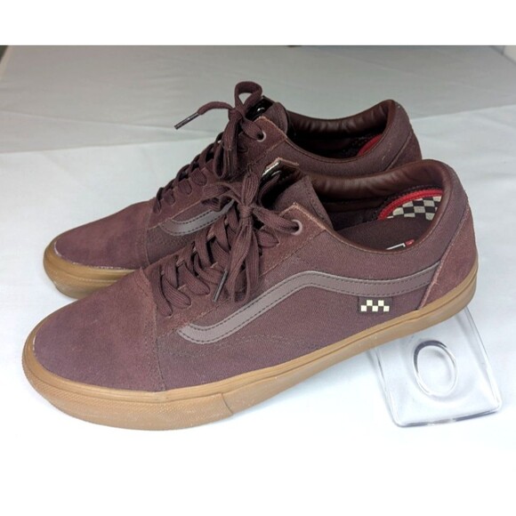 Vans Skate Authentic PopCush Shoes Burgundy M 13 Good Condition